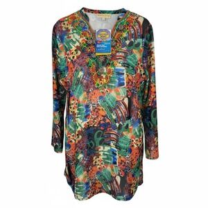 NWT Banana Boat‎ Ladies Printed Beaded Cover-Up – Size M – UV Protection UPF 25+